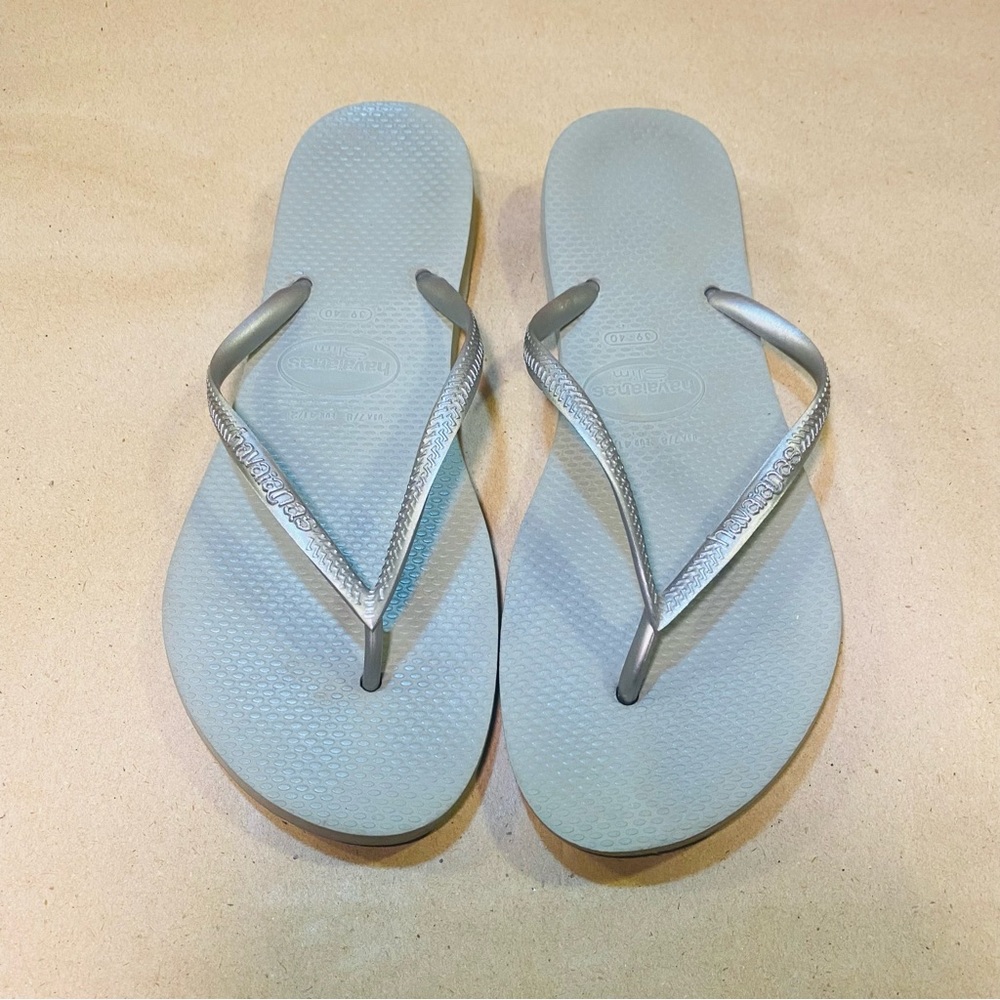 Havaianas Summer Slim Flip Flops Gray Woman’s Sz 7/8